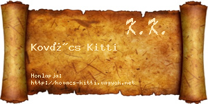 Kovács Kitti névjegykártya